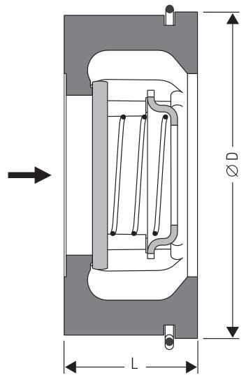 GESTRA RK 76 Flanged Wafer Check Valve - Structure Drawing