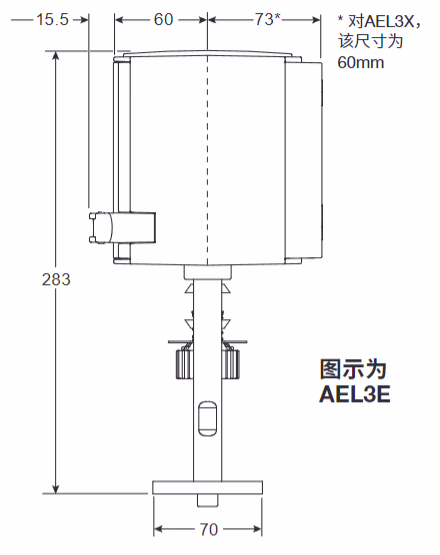 斯派莎克 Spirax Sarco AEL3/AEL3E系列电动线性执行器-尺寸图