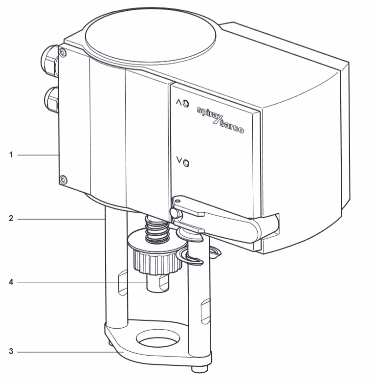Spirax Sarco AEL3/AEL3E Series Electric Linear Actuator - Structure Diagram