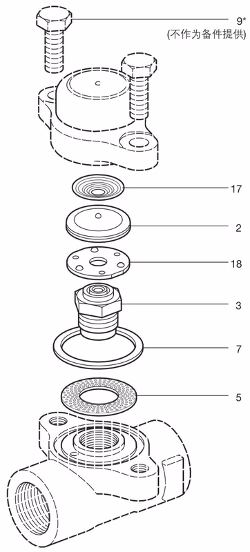 Spirax Sarco AVC32 Carbon Steel Steam System Air Vent Valve - Spare Parts Drawing