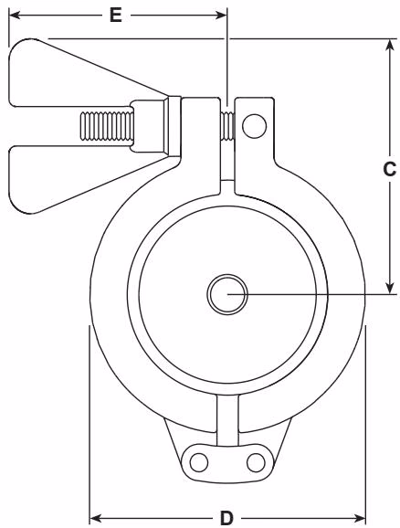 Spirax Sarco BT6-B sanitary clamp dimensions