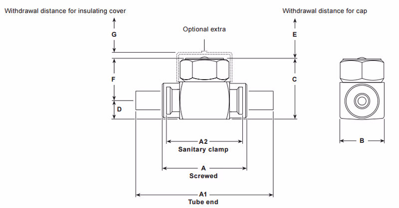 Spirax Sarco BTD52L Thermodynamic Steam Trap - Dimension Drawing