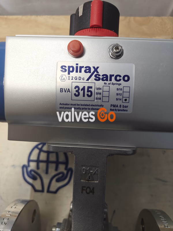 Spirax Sarco Pneumatic Ball Valve Complete Set - Nameplate (DN20 M10Si2AUTO ISO PN40 Ball Valve + BVA310S/8 Actuator + BVL300X + MV11 Solenoid Valve)