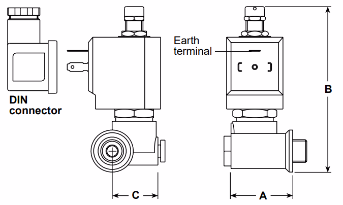 Spirax Sarco DM Series Solenoid Valve Dimensions