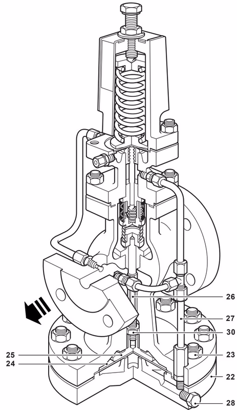 Spirax Sarco DP143 construction diagram part numbers 25 to 30