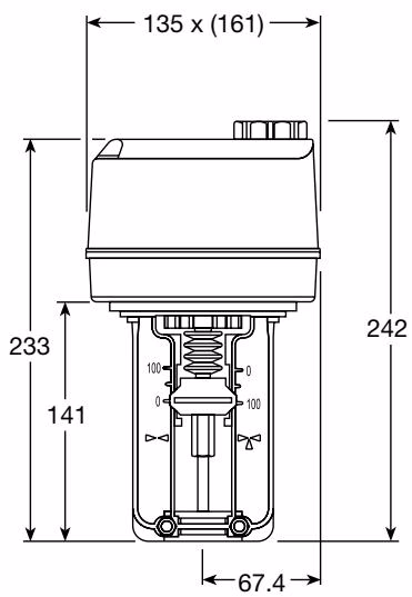 Spirax Sarco EL3500 non-spring reserve actuator dimensions