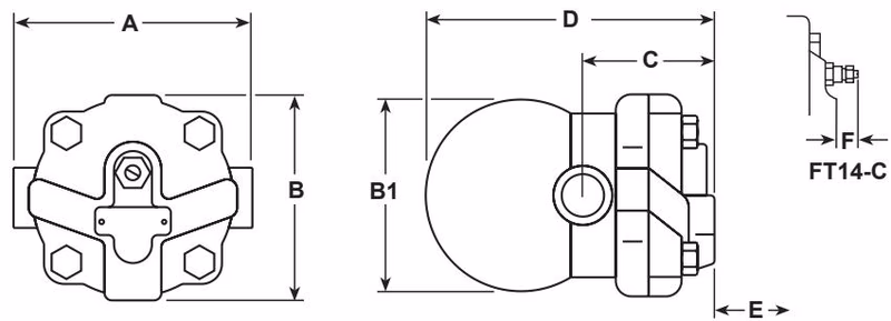 Spirax Sarco FT14 Dimensions