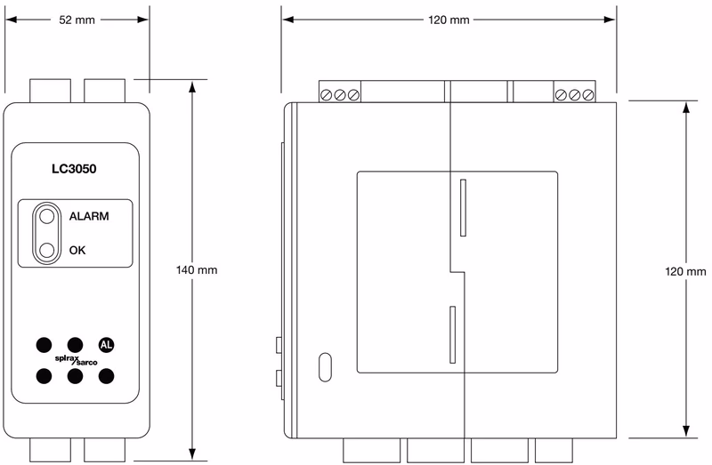 Spirax Sarco LC3050 Dimensions Drawing
