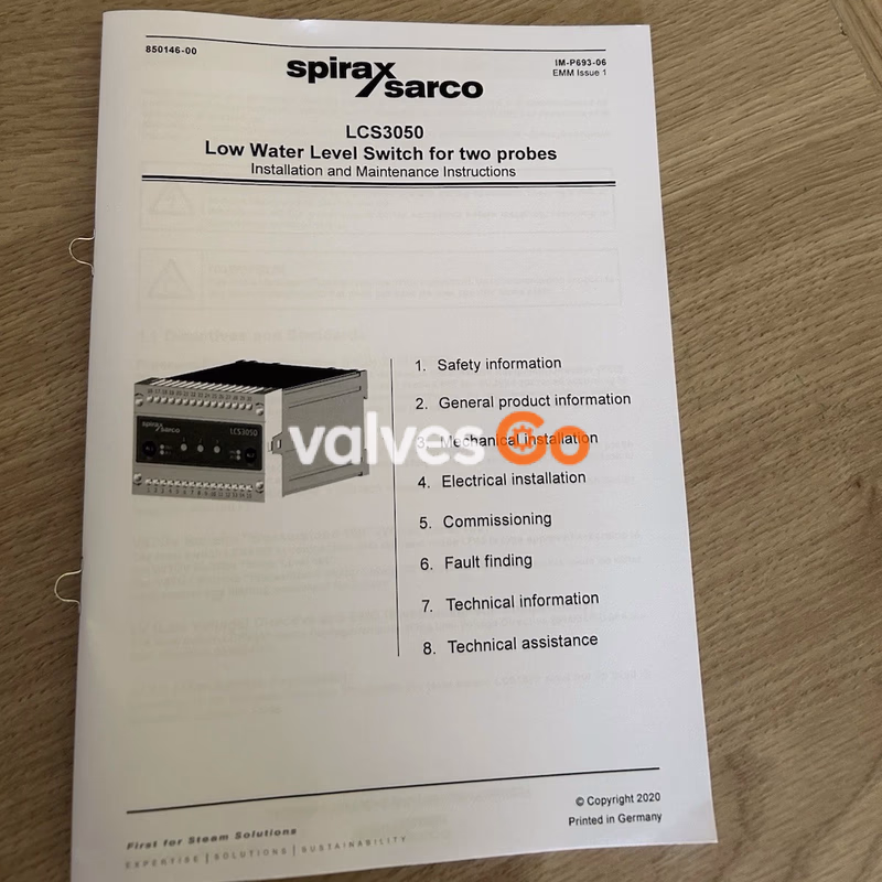 Spirax Sarco LCS3050 Low Water Level Switch SIL 3