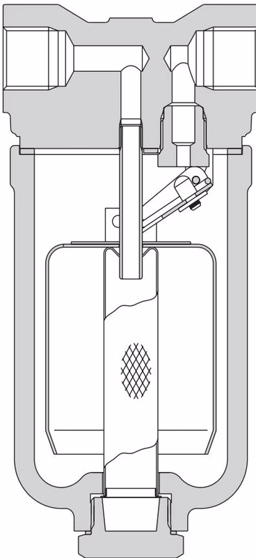 Spirax Sarco SCA Series inverted bucket steam trap cross-section