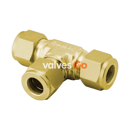 Swagelok B-100-3 Brass Swagelok Tube Fitting, Union Tee, 1/16 in.