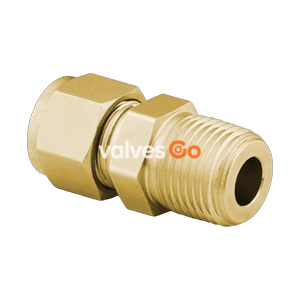 Swagelok B-1010-1-8 Brass Male Connector, 5/8 in. Tube OD x 1/2 in. Male NPT