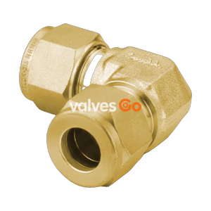 Swagelok B-10M0-9 Brass Union Elbow Tube Fitting, 10 mm OD