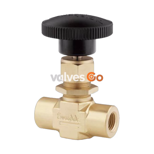 Swagelok B-1RF2 Brass Integral-Bonnet Needle Valve, 0.37 Cv, 1/8 in. FNPT, Regulating Stem