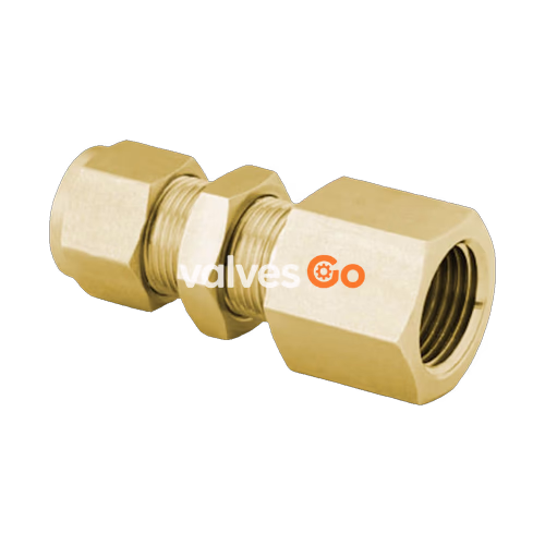 Swagelok B-400-71-4 Bulkhead Female Connector, 1/4 in. Tube OD x 1/4 in. Female NPT, Brass