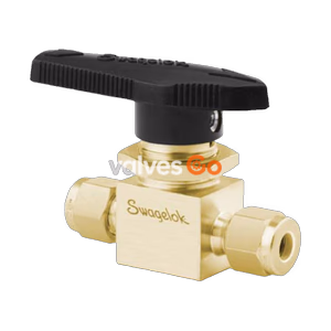 Swagelok B-45S12 Brass 1-Piece 40 Series Ball Valve, 3/4 in. Swagelok Tube Fitting