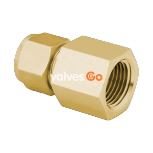 Swagelok B-600-7-6 Brass Tube Fitting, Female Connector, 3/8 in. Tube OD x 3/8 in. Female NPT