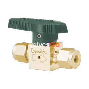 Swagelok B-8P6T Brass Quarter-Turn Instrument Plug Valve, 1/2 in. Tube Fitting