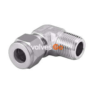 Swagelok SS-10M0-2-6 Stainless Steel Male Elbow Tube Fitting, 10 mm x 3/8 in. NPT