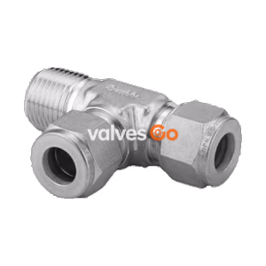 Swagelok SS-10M0-3TMT Male Run Tee Tube Fitting, 10mm x 1/4 in. NPT