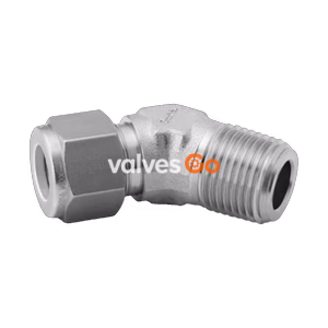 Swagelok SS-1210-5-12 Stainless Steel Tube Fitting, 45° Male Elbow, 3/4 in. Tube OD x 3/4 in. Male NPT