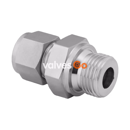世伟洛克 Swagelok SS-2400-1-24RS 不锈钢卡套管接头,1 1/2 in. 外径 x 1 1/2 in. ISO 平行外螺纹