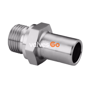 Swagelok SS-4-TA-1-6RS Stainless Steel Male Tube Adapter, 1/4 in. Tube OD x 3/8 in. Male ISO Parallel Thread