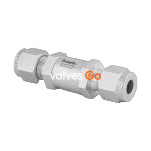 Swagelok SS-4C-KZ-30 Stainless Steel Poppet Check Valve, Fixed Pressure, 1/4 in. Tube Fitting, 30 psig