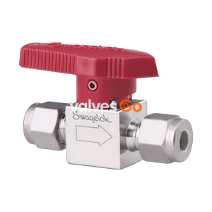 Swagelok SS-4P4T-RD Quarter Turn Instrument Plug Valve, 1/4 in. Tube Fitting, 316 Stainless Steel