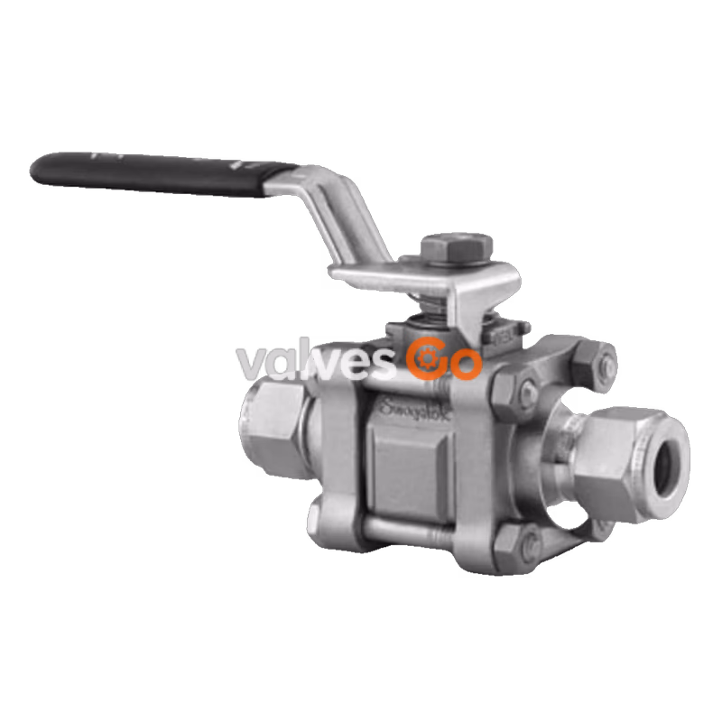 Swagelok SS-62TS8MM 3-Piece 60 Series Ball Valve, 316 Stainless Steel, 8 mm Swagelok Tube Fittings