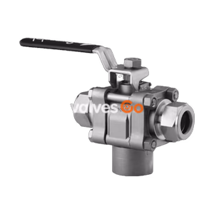 Swagelok SS-62XTS4-F4 Stainless Steel 3-Piece 60 Series 3-Way Ball Valve, Reinforced PTFE Seats