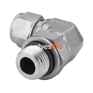 Swagelok SS-6M0-2-4PR Positionable Male Elbow, 6 mm Tube OD x 1/4 in. Male ISO Parallel Thread