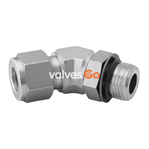 Swagelok SS-810-5-8ST 45° Positionable Male Elbow, 1/2 in. Tube OD x 3/4-16 SAE/MS Straight Thread