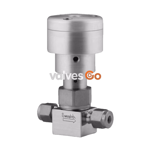 Swagelok SS-8BK-1O Stainless Steel Bellows-Sealed Valve, 1/2 in. Swagelok Tube Fitting, Pneumatic Actuator
