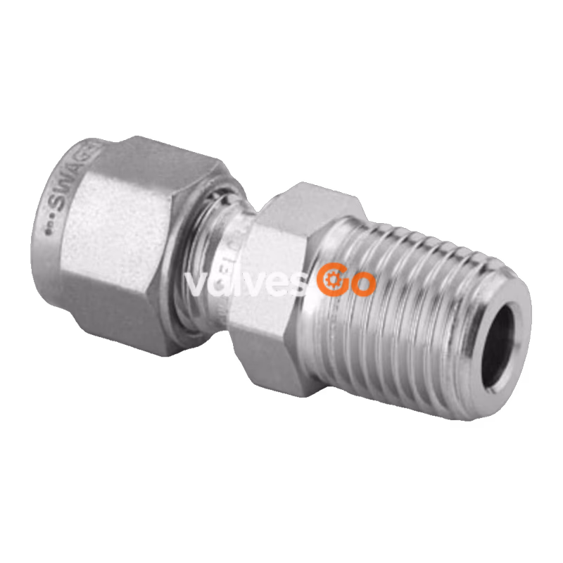 Swagelok SS-8M0-1-4RT Stainless Steel Tube Fitting, Male Connector, 8 mm OD x 1/4 in. ISO Tapered Thread