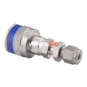 Swagelok SS-QC4-B1-400K5 Instrumentation Quick Connect Body, 0.2 Cv, 1/4 in. Bulkhead Tube Fitting, Blue Key