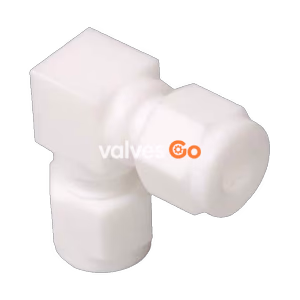 Swagelok T-400-9 PTFE Union Elbow Tube Fitting, 1/4 in. OD