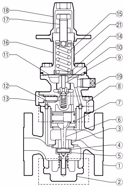 TLV COSR-3 main valve configuration