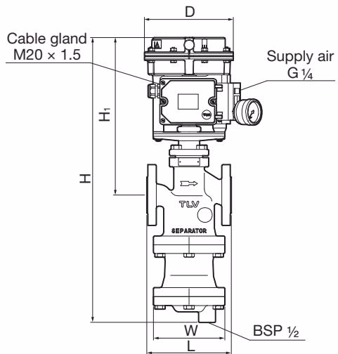 TLV CV-COS-16 flanged dimensions