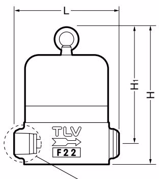 Размерный чертеж TLV HR260A под приварку встык