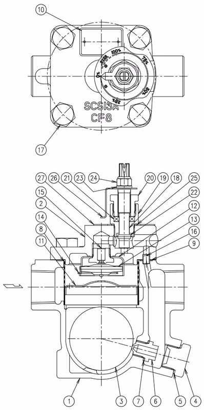 TLV J3S-X-RV 剖面及组件图