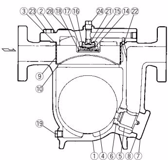 TLV J7.2X free float steam trap internal configuration and parts