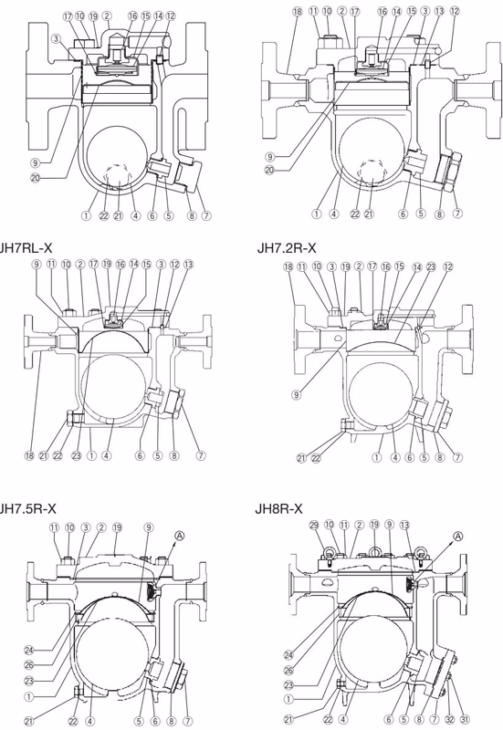 TLV JH5RL-X configuration and cross section