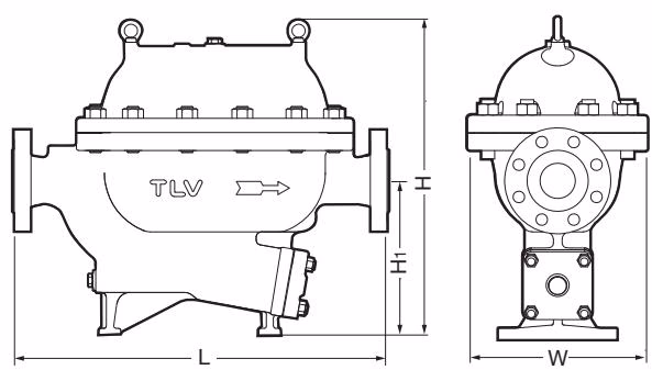 TLV JLH15 flanged dimensions