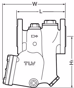 TLV SJ3FNB / SJ3FVB 水平法兰尺寸