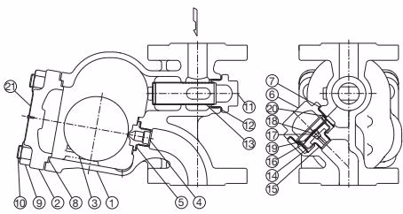 TLV SJH5NX / SJH5VX bimetal air vent option configuration (vertical)