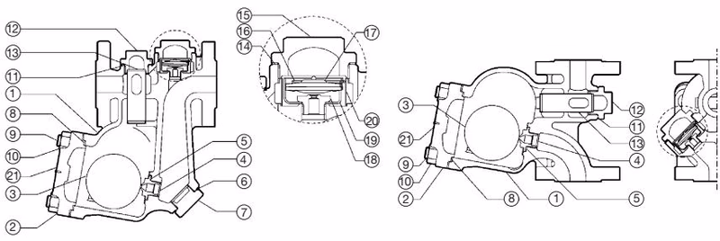 TLV SJH7NB / SJH7VB vertical installation configuration