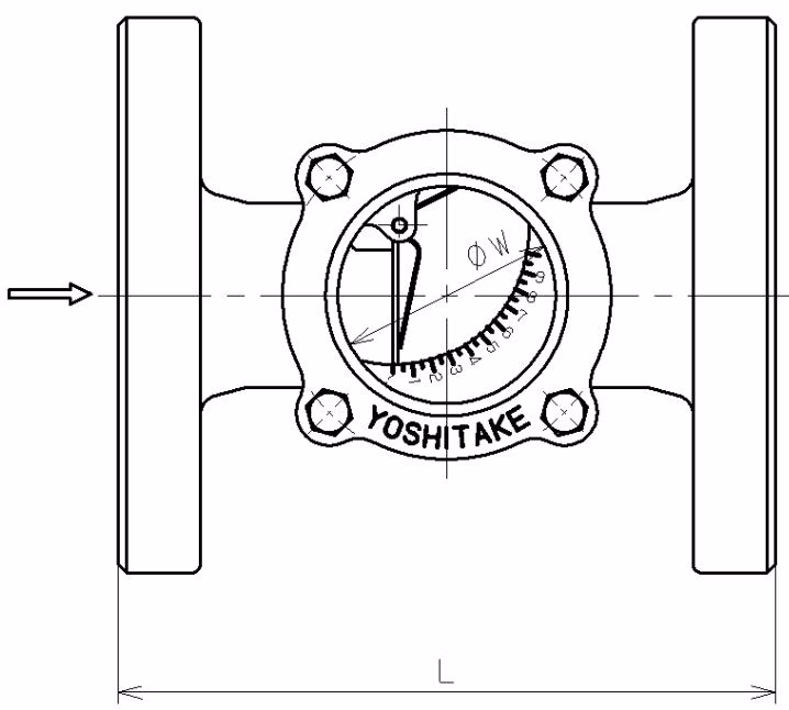 Yoshitake 150F-13F flanged type dimensions diagram