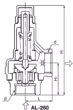 Yoshitake AL-260R relief valve dimensions drawing