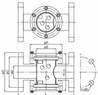 Yoshitake FS-B flanged type dimensions